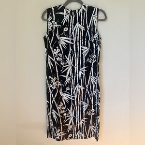 Vintage 60s Basila Hawaiian Tropical Bamboo Minimalist Sleeveless Shift Dress